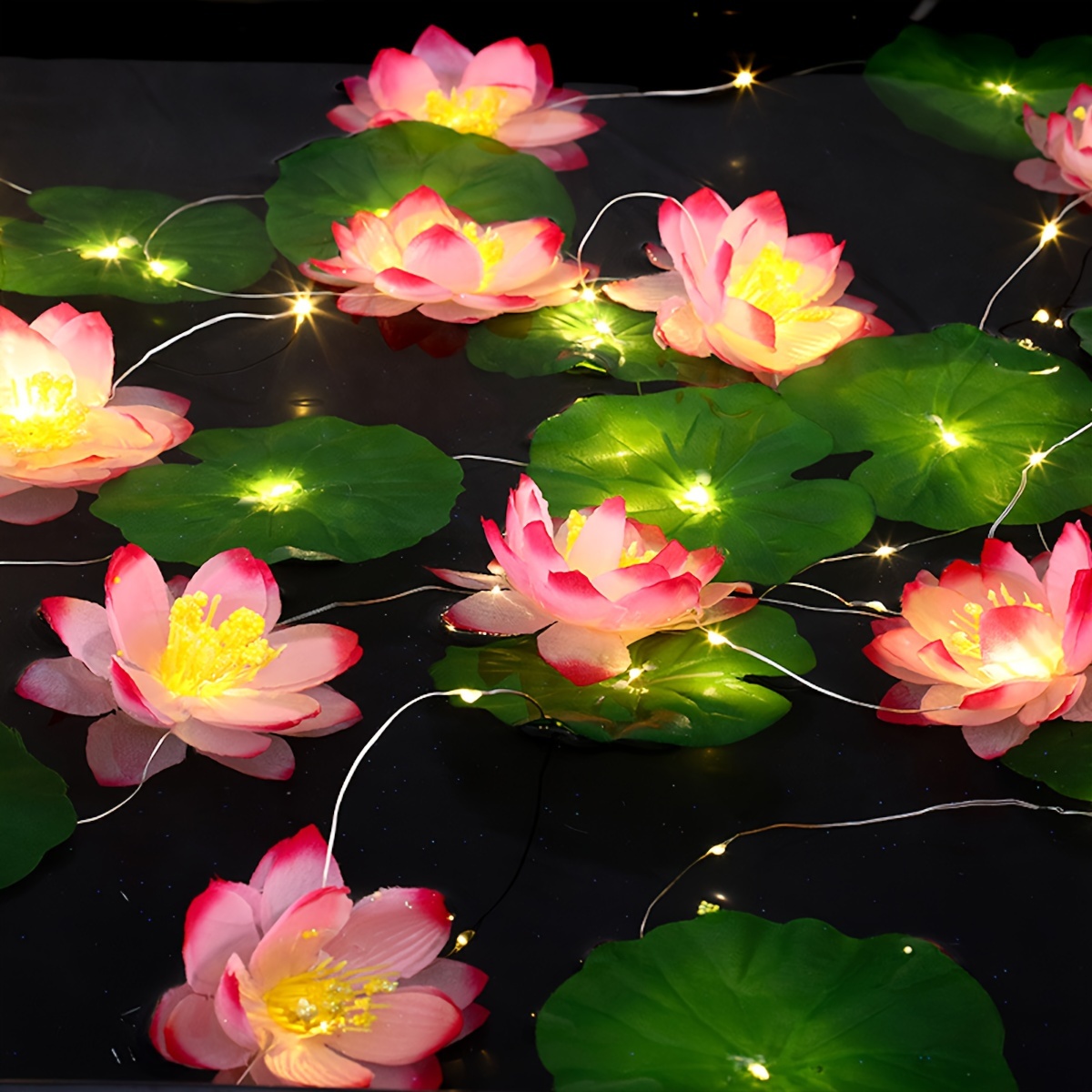 

Led Lotus Flower String Lights, 5 , Battery Powered Artificial Night Lights - Indoor Decor For Cultural Festivals, Christmas, , And All Celebrations