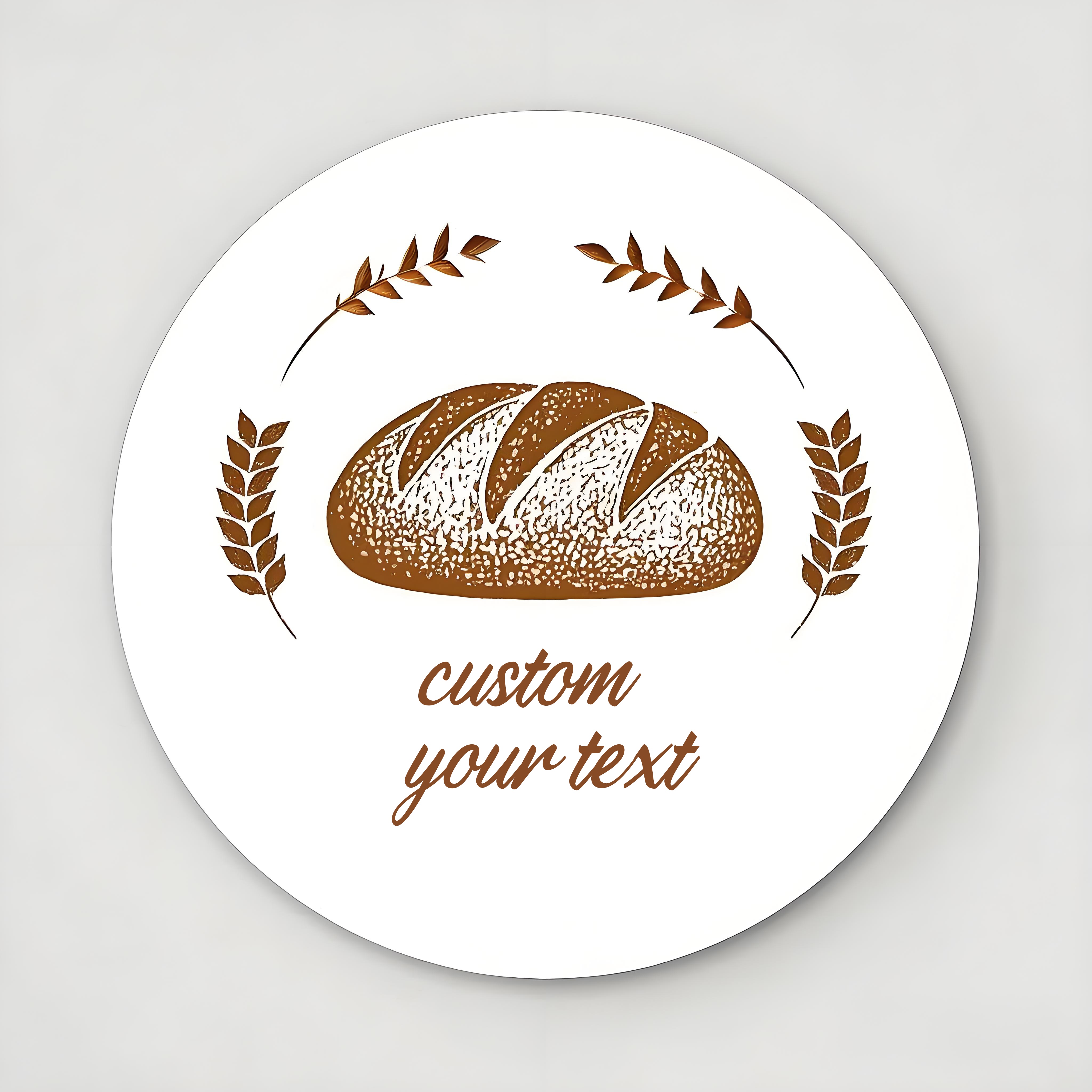 TEMU Customizable Rustic Bread & Wheat Labels - Personalized Baked Goods Stickers For Artisan Loaf Packaging, Bakery Branding, Diy Bread Gift Wraps,