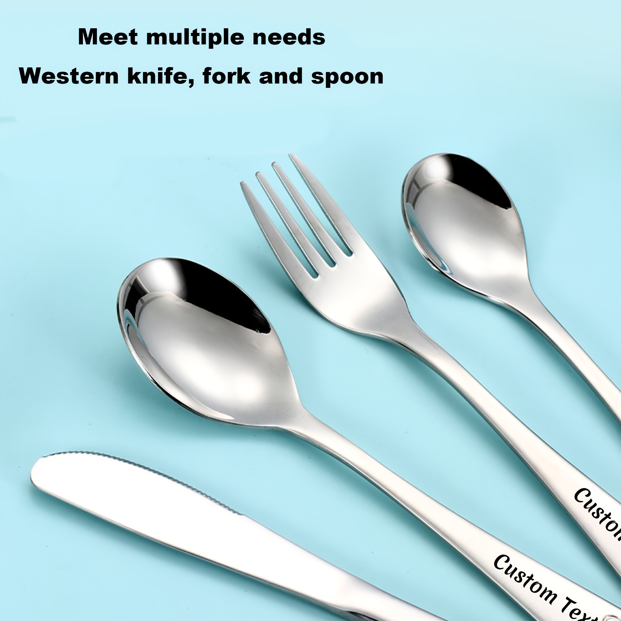4pcs personalized tableware customized   can send   the best christmas thanksgiving birthday gifts Product details 3