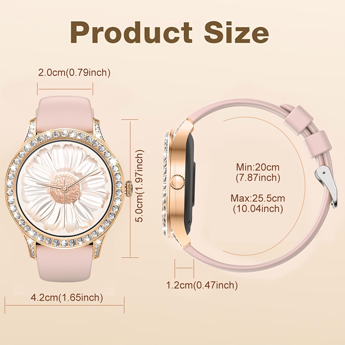 High-End Smart Watch for Women with Floral Dial