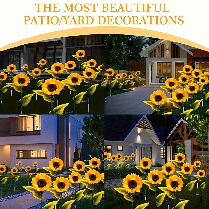 

Solar Sunflower Lights Outdoor, 6 Pack Solar Garden Lights With 18 Sunflower Lights Solar Sunflowers Outdoor Waterproof For Yard, Flower Bed, Pathway, Patio, Porch, Spring Decoration