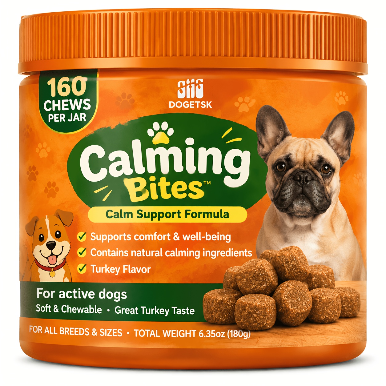 TEMU Dog Chewable Supplement Relaxation For Dogs Supports Overall And State With Natural Calming Ingredients Turkey Flavor For Nervous Or Excitable