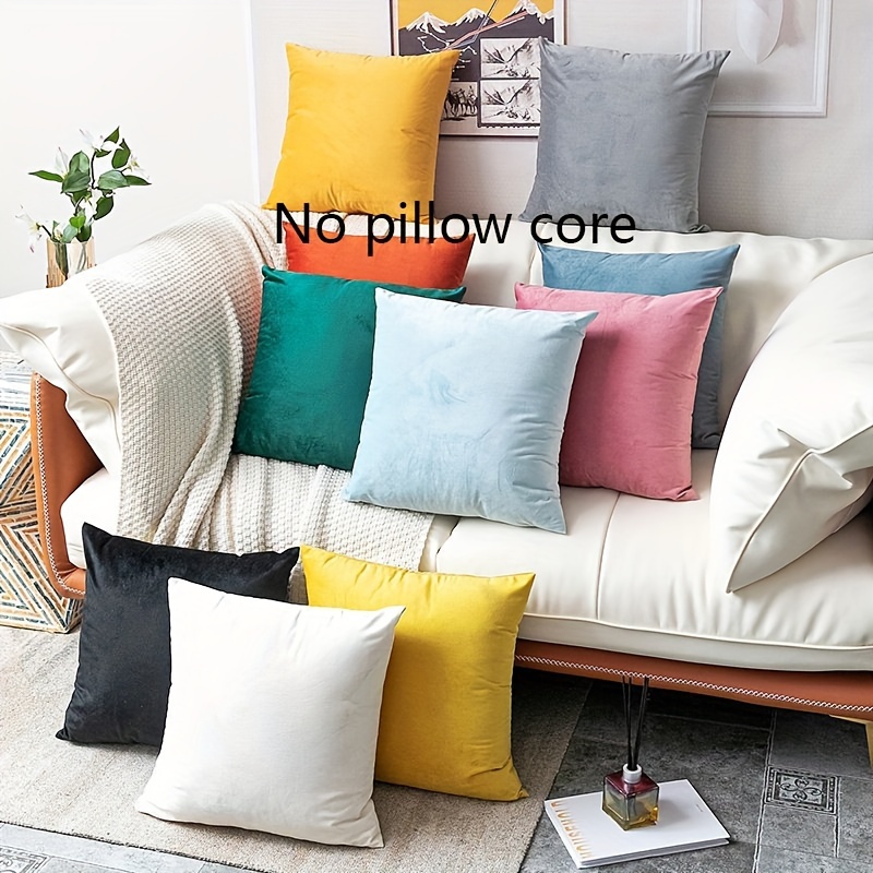 

1pc, Contemporary Style Solid Color Velvet Pillow Cover, Luxury Home Decor Cushion Case, 19.6x19.6 Inches, Colorful Candy Series, Bedroom Throw Pillowcase, No Insert