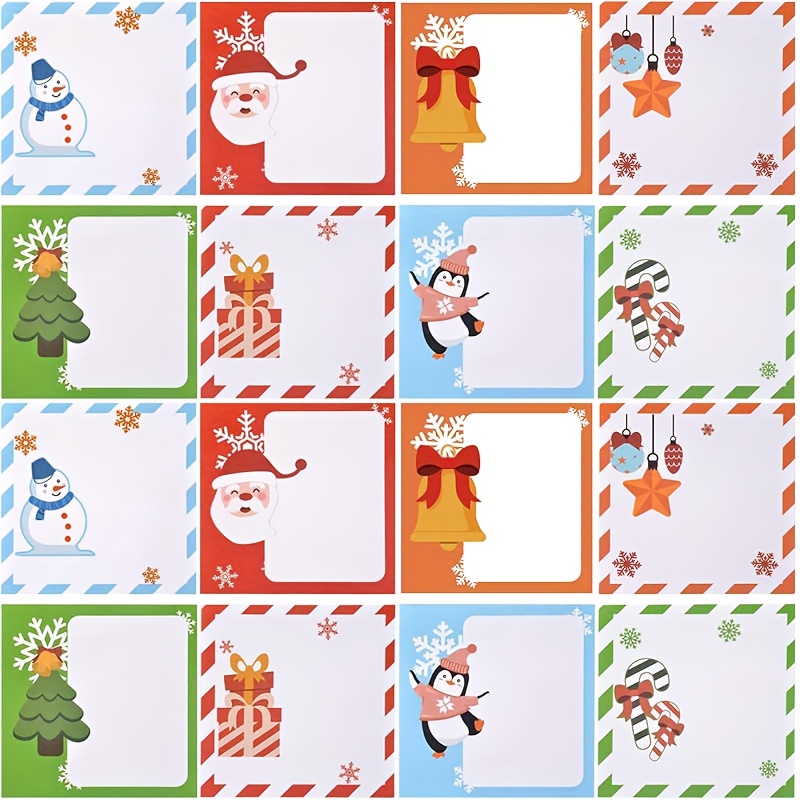 8/16 Pads (/pad) Christmas Sticky Notes Self-stick Adhesive - Cute Square Notes Suitable For Holiday Decorations, School, Office Supplies - Festive Xmas Gifts, Planner & Bulletin Board ( & S)