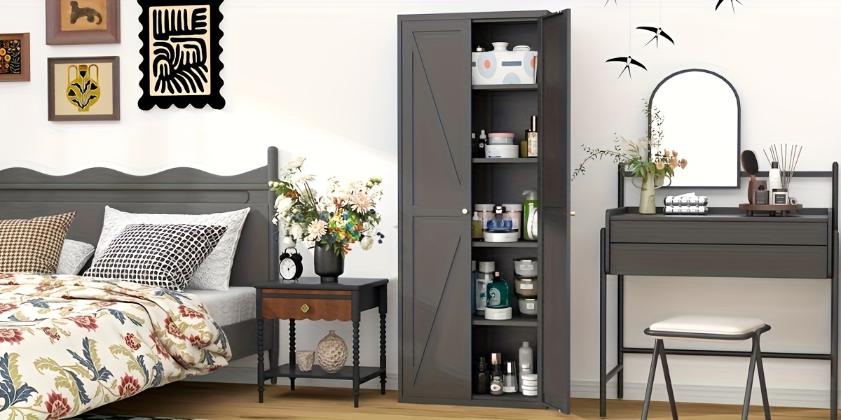 Metal Storage Cabinet, Metal Kitchen Pantry Cabinet, Food Pantry Storage Cabinets With Doors And Shelves, Large Steel Storage Cabient For Dinning Room, Laundry Room, White/Black