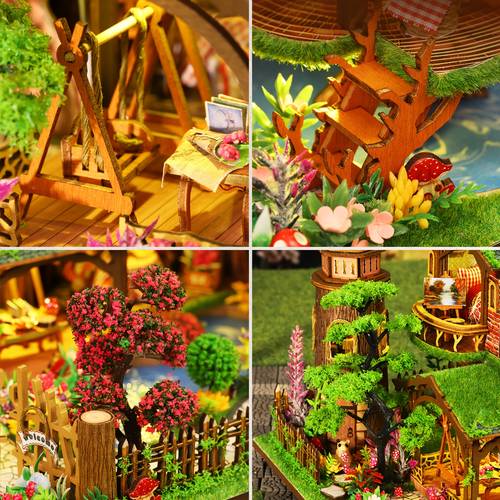 item picture miniature house kit mini house building set teenager miniature kit dollhouse set suitable for birthday gift holiday present fantasy forest theme