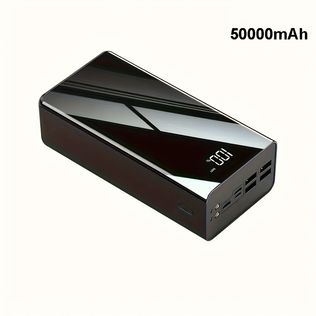 50000mAh power bank, 22.5W hitro polnjenje, zasnova s celozaslonskim ogledalom, opremljena z LED osvetlitvijo, nujno za potovanja, primerna za