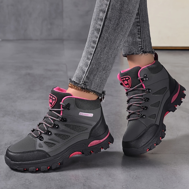 TEMU Women's Outdoor Hiking Boots, Short Hiking Boots, Solid-colored Thick-soled For Hiking, Casual Wear, Hiking Boots, Hiking Shoes