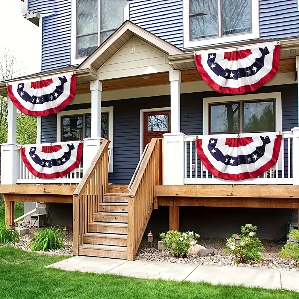 

4pcs Patriotic U.s. Flags Decorations Flags American Pleated Fan Flag, Usa Patriotic Half Fan Bunting Flag Usa Day Party Outdoor Autumn Christmas Halloween Thanksgiving Decor Gift