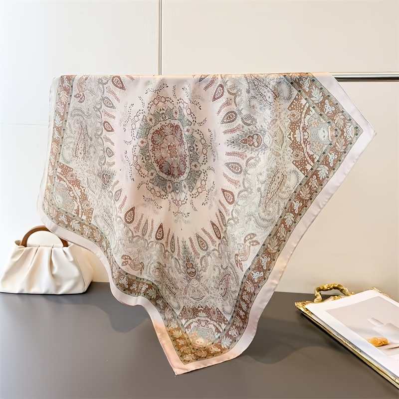 E-shop 1 Schal mit Paisley-Muster, Vintage-Schal-Quadrat-Imitat im leichten Luxus-Stil für das tägliche Pendeln, Freizeitausflüge Reisen. Geeignet für
