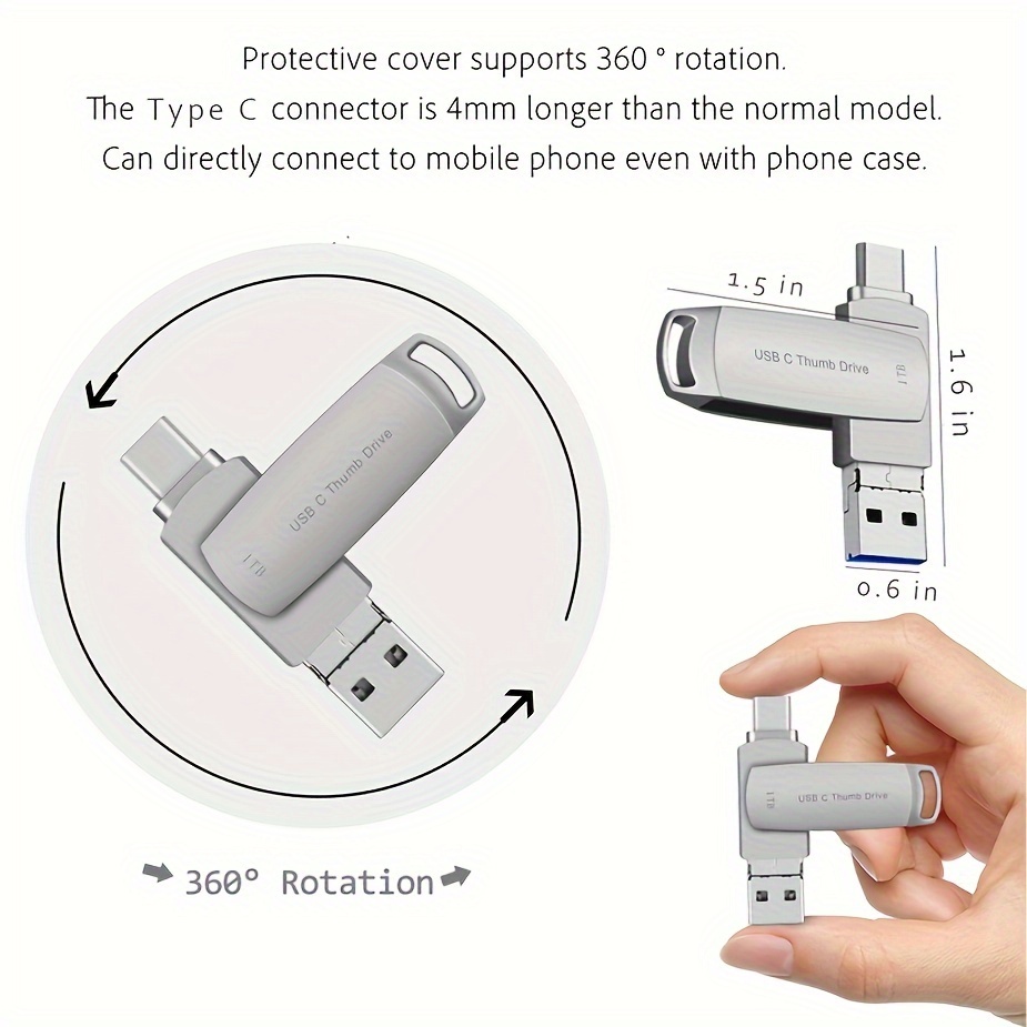 SCICNCE 1TB Photo Stick iPhone Flash Drive, for iPhone USB Memory Stick  Thumb Drives USB Stick External Storage Compatible with iPhone iPad Android  PC