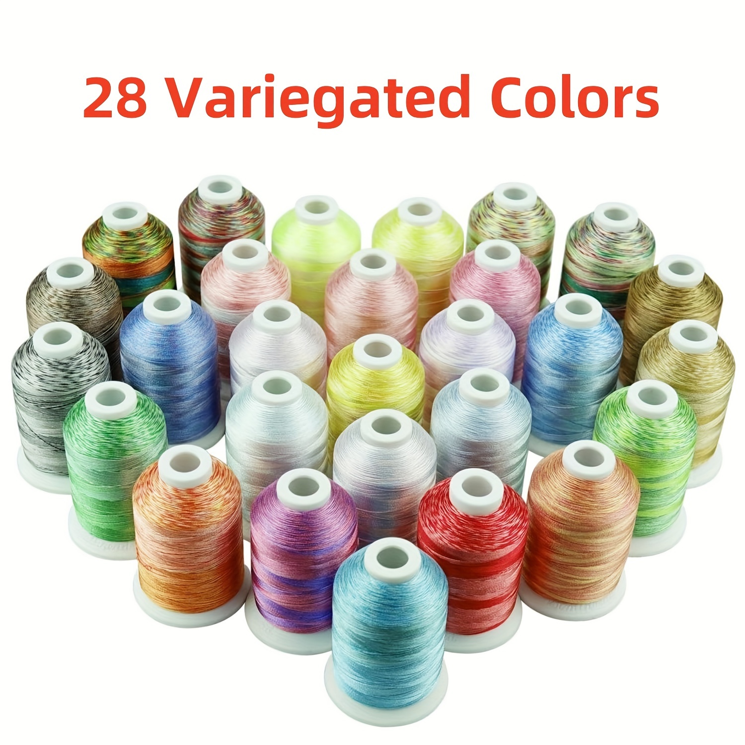 28 Variegated Color Embroidery Machine Thread 1000 Meters Each For Most Embroidery And Sewing Machines