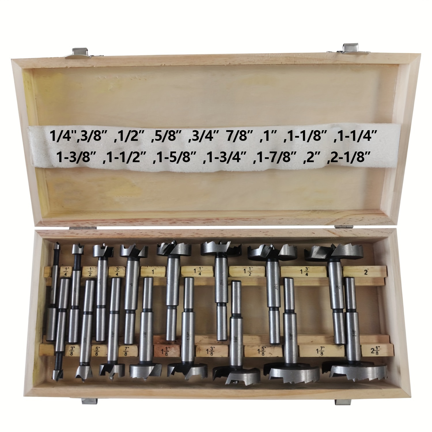 

Bit Set For Wood Drilling, 16 Piece Drill Bits Set With Round Shank