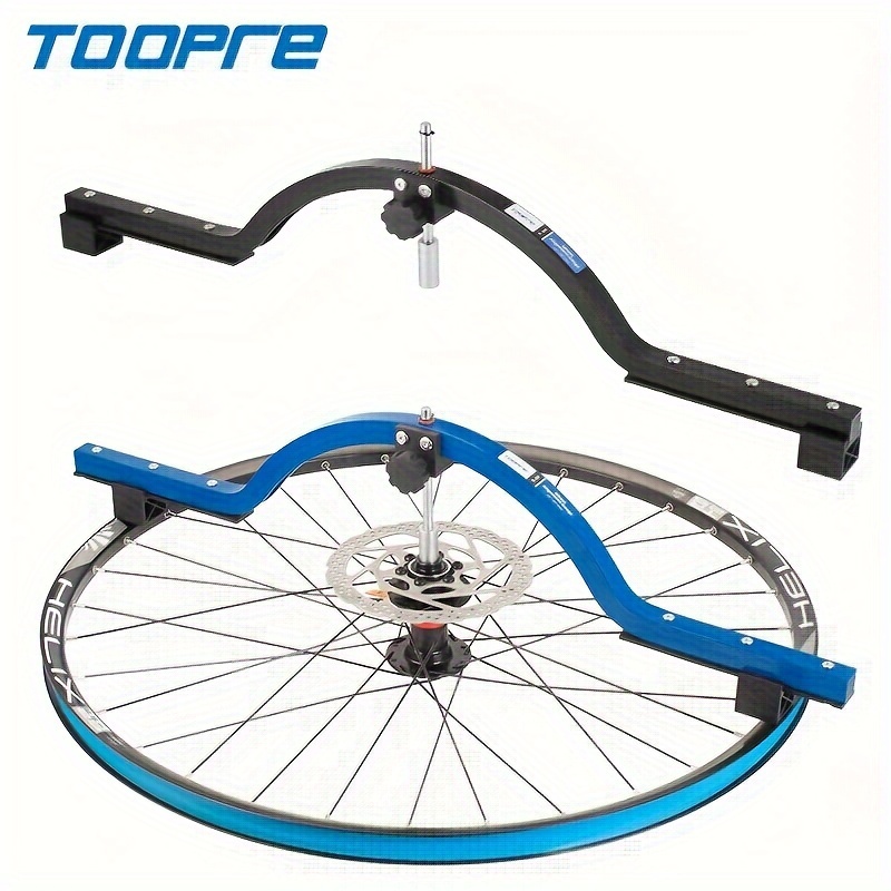 

Toopre Aluminum Alloy Bicycle Wheel Truing Stand, Blue - Bike Wheel Maintenance Centering Tool For And Adjustment - Professional Cycle Wheel Set Calibration Gauge, Single Pack