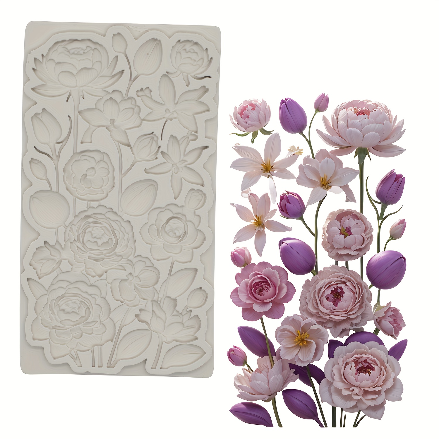 TEMU Silicone Molds For Resin Flowers, Fondant, Chocolate Decorations, Cake Molds, Kitchen Accessories, And Artistic Molds.