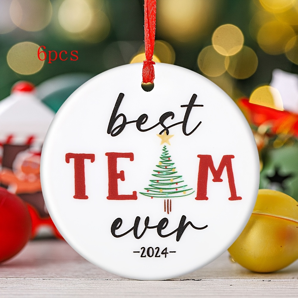 

6-pack " Ever" Wooden Ornaments, Round Hanging Decorations, Ideal For Office Employees, , Nurses, Teachers, & Retirement Gifts, No Electricity Needed, Christmas & Thanksgiving Holiday Decor