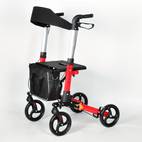 andador de movilidad plegable de aluminio con cesta de almacenamiento y manillares ergonómicos - diseño de 4 ruedas para mayores, discapacitados, mujeres embarazadas - uso interior/exterior, accesorios para andadores, soporte para ancianos, diseño compacto plegable,