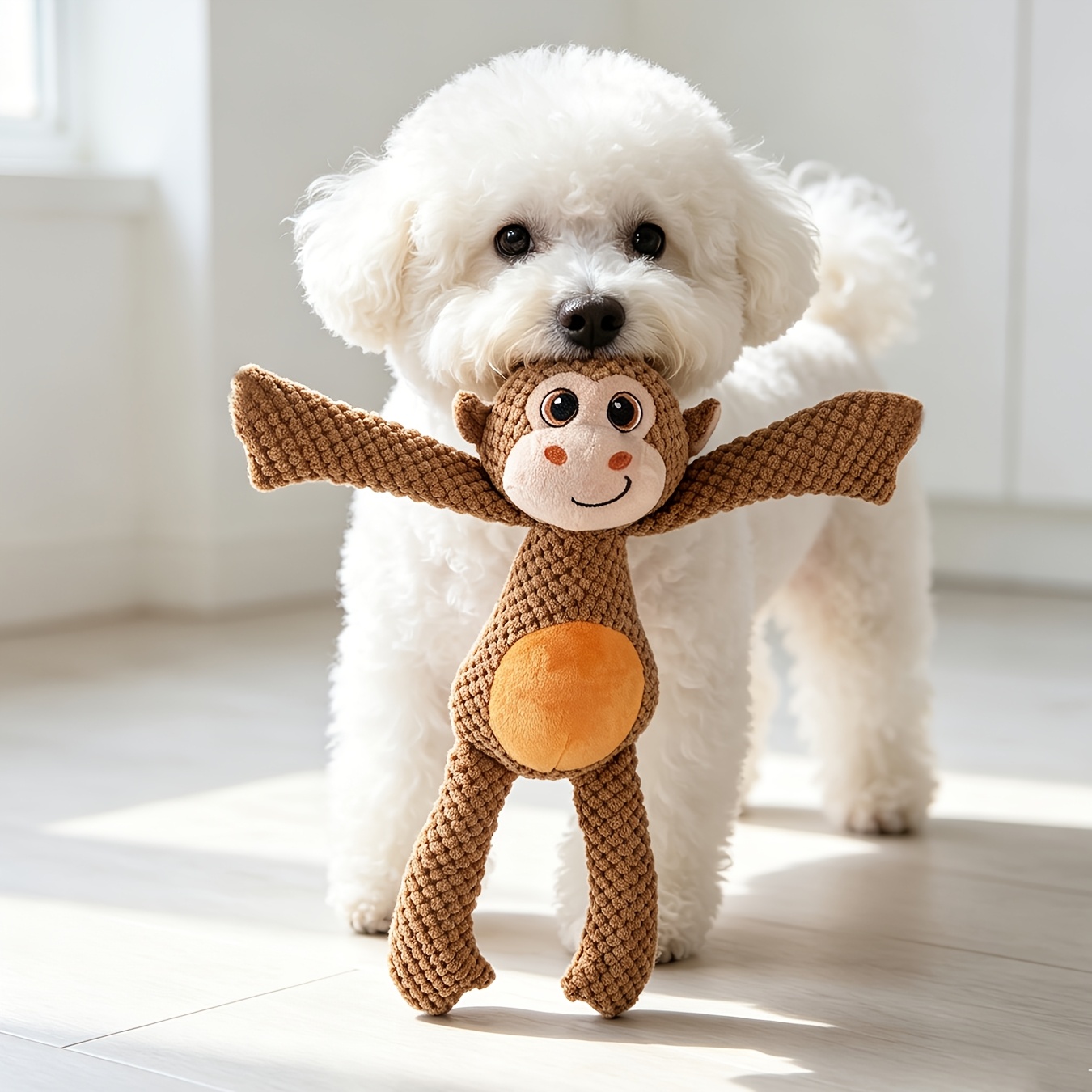 Image of Extra-large Pet Tear-resistant Double-layer Thickened Cartoon Plush Squeaky Toy, Extra-sized Interactive Toy For Cats And Dogs, Without Battery