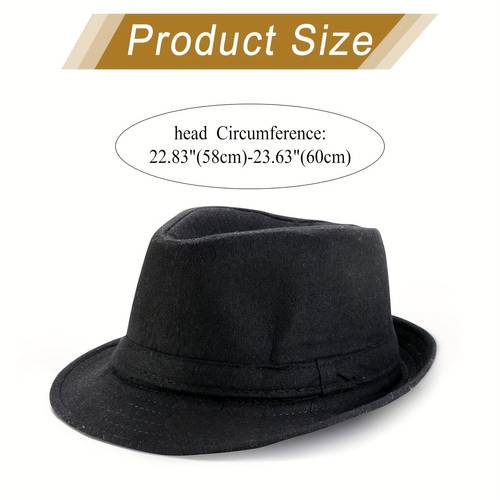 2pcs mens classic short brim fedora hat trilby cap