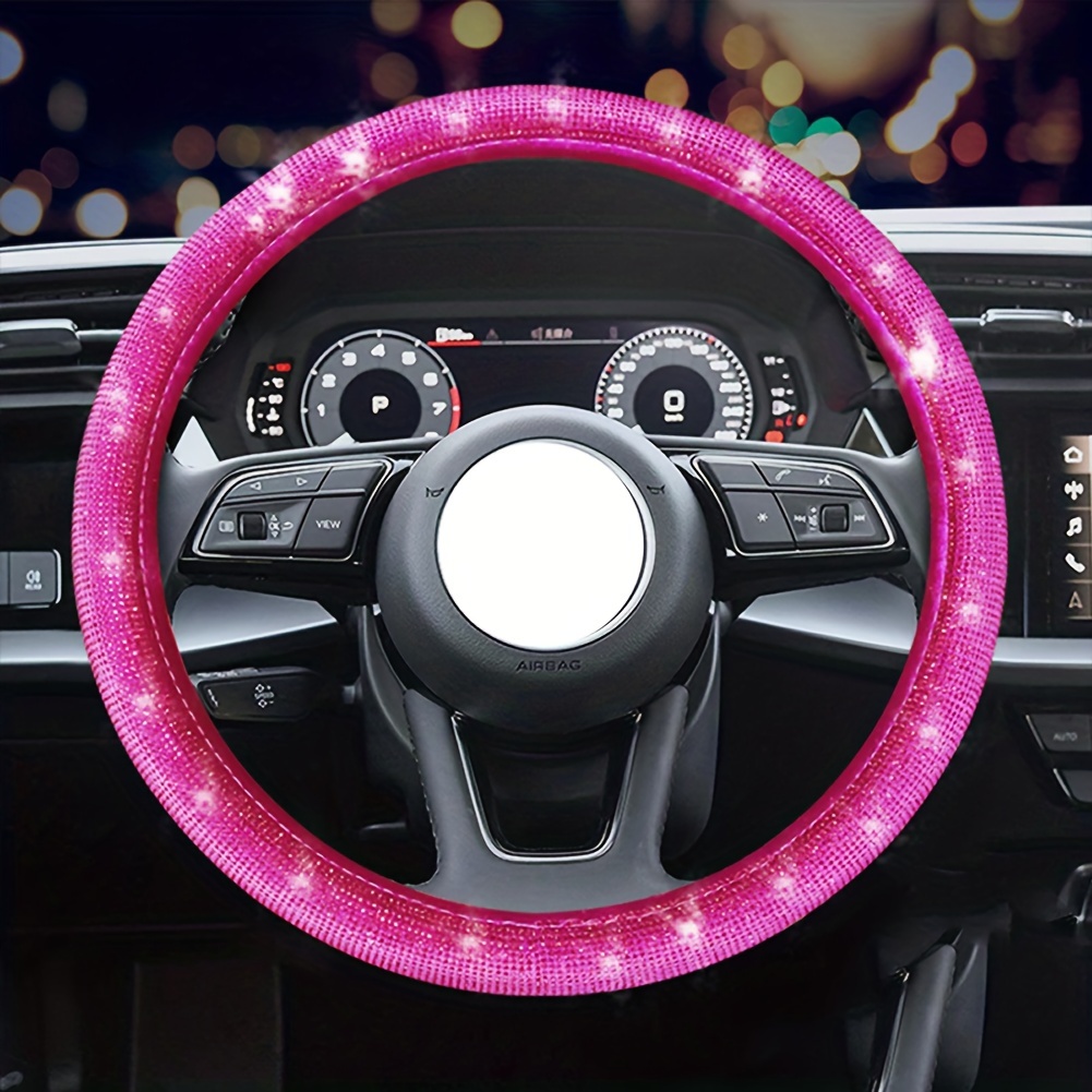 Funda Para Volante De Coche Con Cristales Brillantes Para Mujeres Elegante  Auto