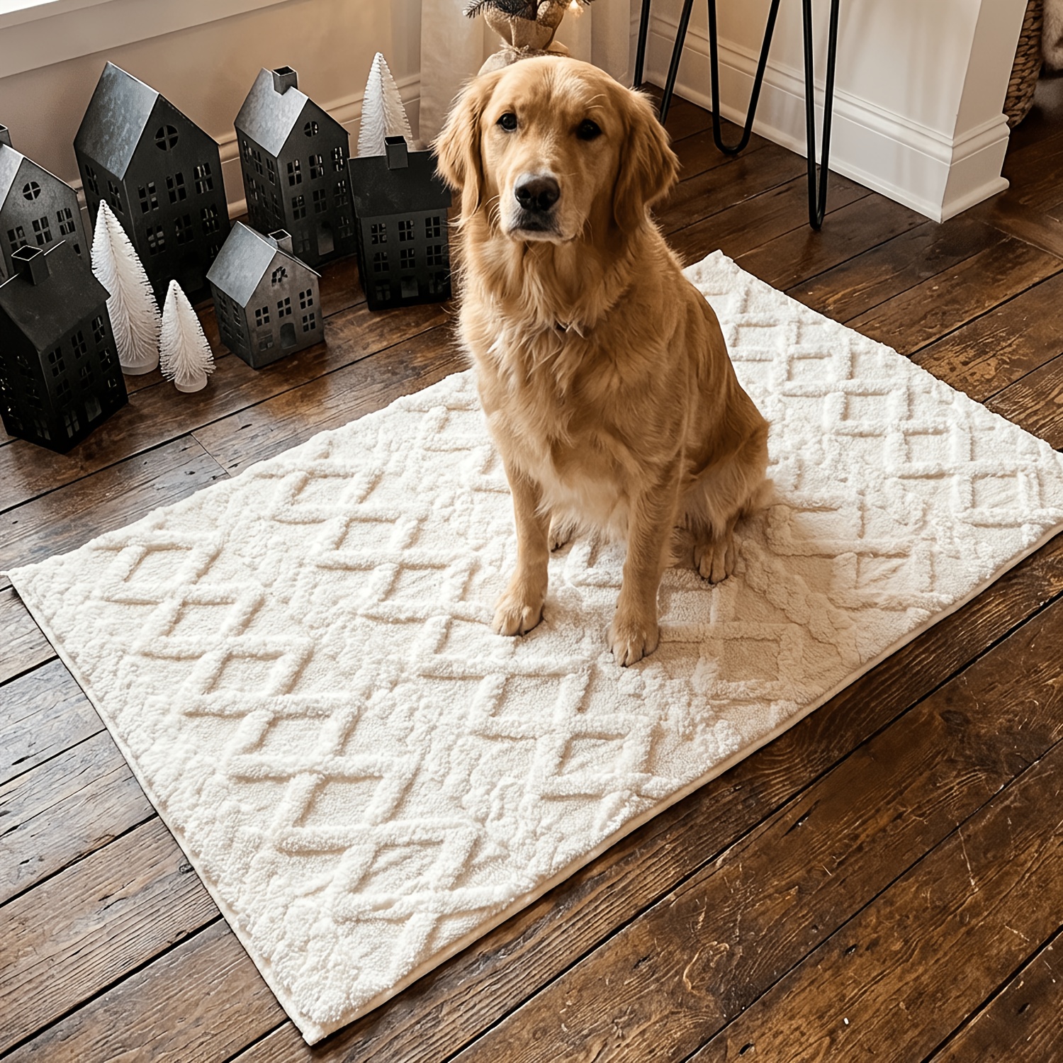 TEMU 1pc, Tapis Décoratif Style Crème pour Salon Chambre à Coucher/Peau Douce pour Animaux/Style pour Serviettes/Tapis /Multi-Scènes Salon Chambre à