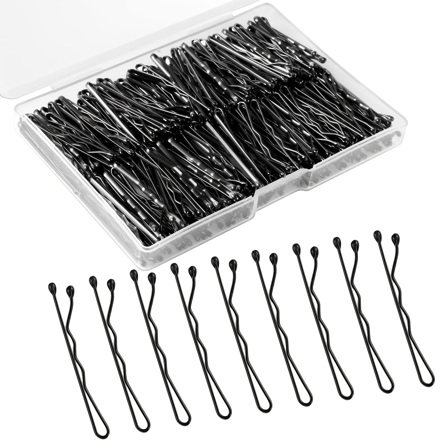 TEMU Of 250pcs - 3.5cm Black Hairpins, Mini Basic Hair Clips, Small Hair Additions