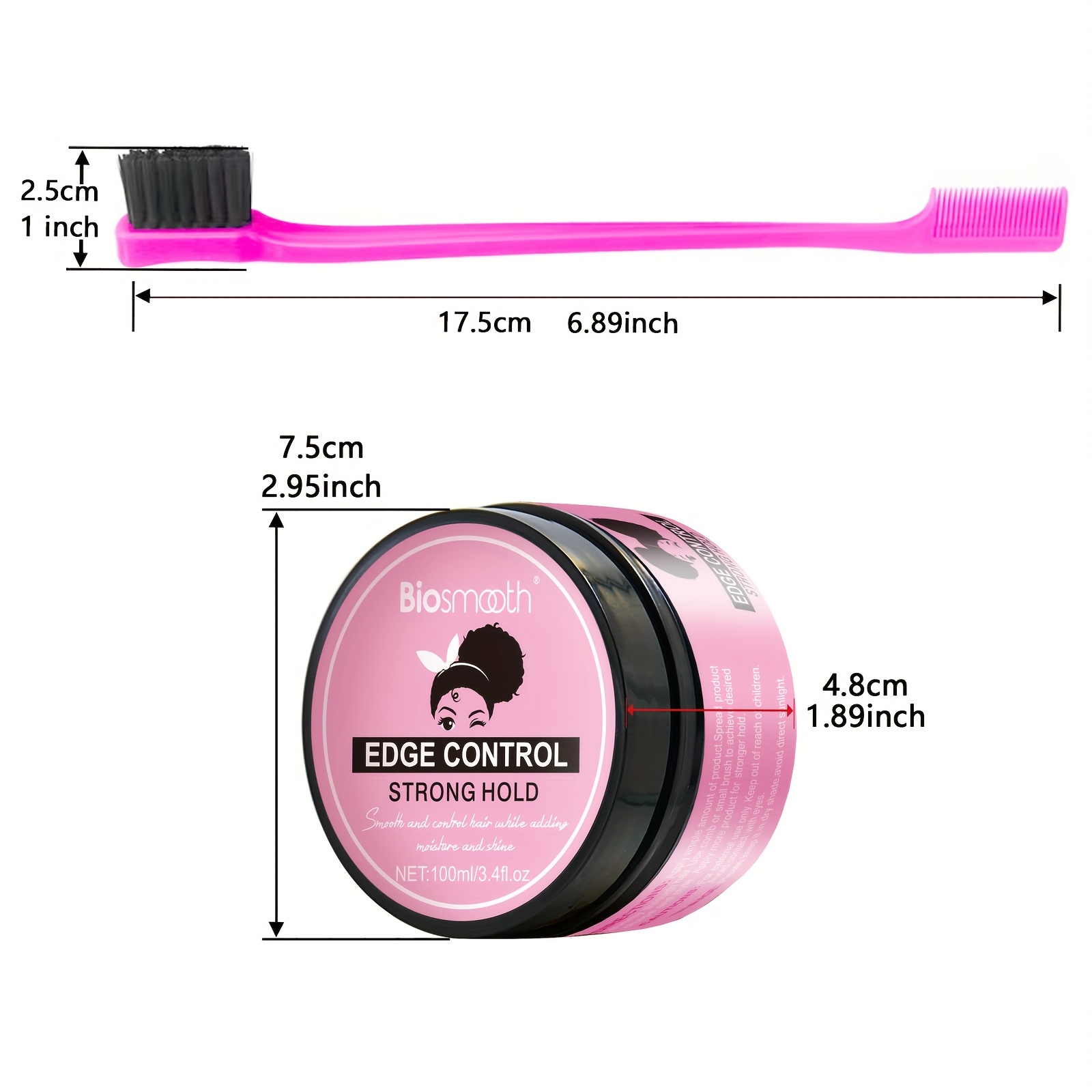 2pcs Edge Control And 1pc Edge Brush