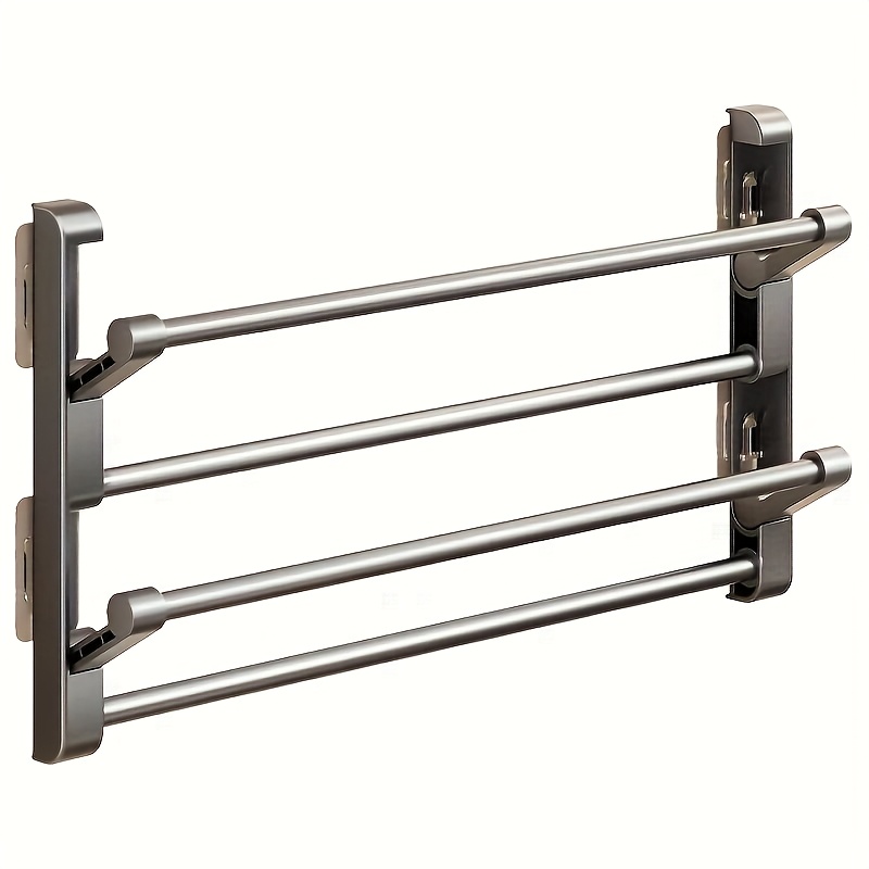 TEMU Wall-mounted Foldable Shoe Rack With Adhesive Hanging - Space-, Quick Installation, For Home (kitchen ) ( For Cooking) ( For Cooking)