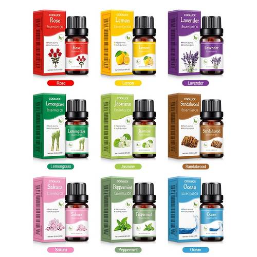 1 stuks 10ml essentiële olie, multi- aromatische olie, geschikt voor luchtbevochtiger, diffuser, auto luchtverfrisser, kaarsen maken, lavendel, , oceaan, roos, langdurige geur, ideaal voor thuis en hotel gebruik