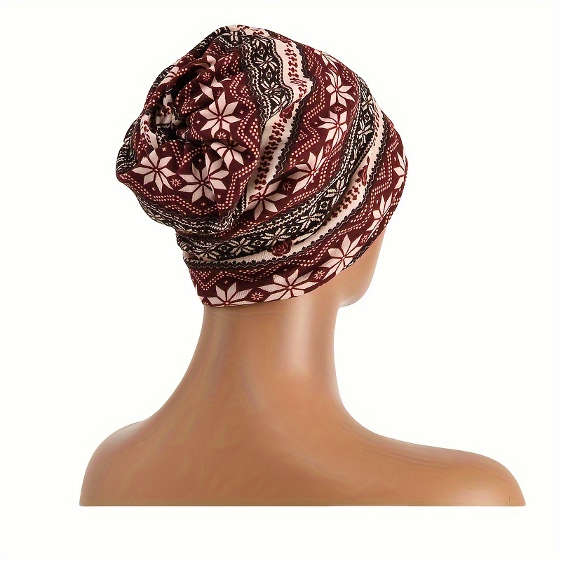 Chic Snowflake Print Beanie, Soft & Warm Skull Cap