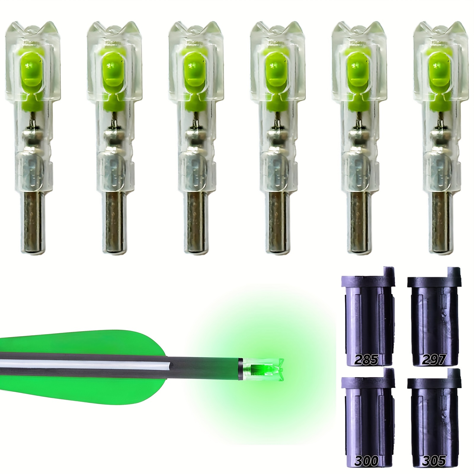 

6pcs Lighted For Arrows With 0.285" To 0.305" Inside Diameter - , Pvc Material