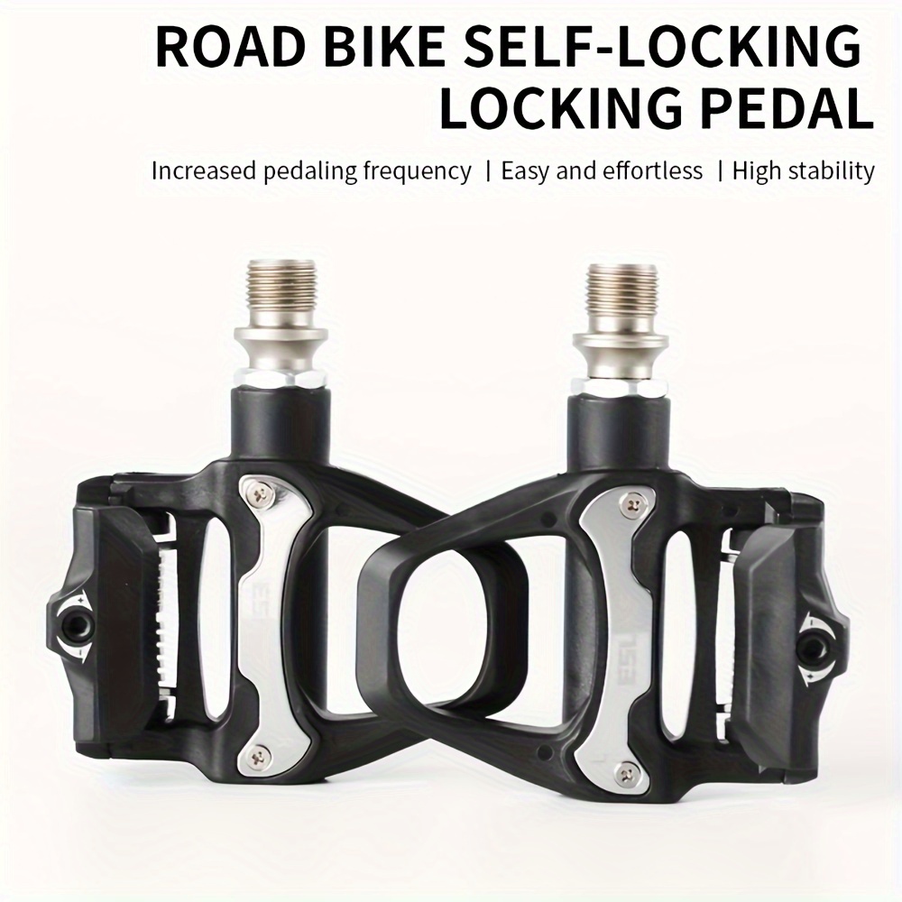 

1pc Bicycle And Locking Pedal - Aluminum Alloy + Pa (polyamide, Nylon) + Hex Aluminum Tube, Black, High Strength, Wide Area, Effortless, Waterproof, Dustproof, And Easy To Store For Bicycles