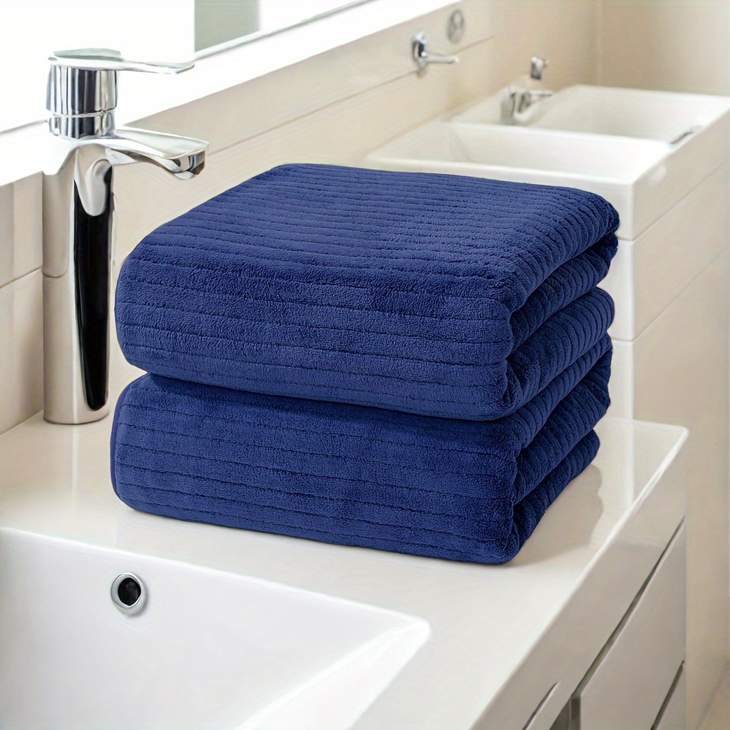 2pcs Extra Large Bath Towel Set (35.4*71in/90*180cm), 350GSM microfiber material is soft and comfortable, good absorbent, suitable for shower, fitness, hotel, sauna (multi-color optional)