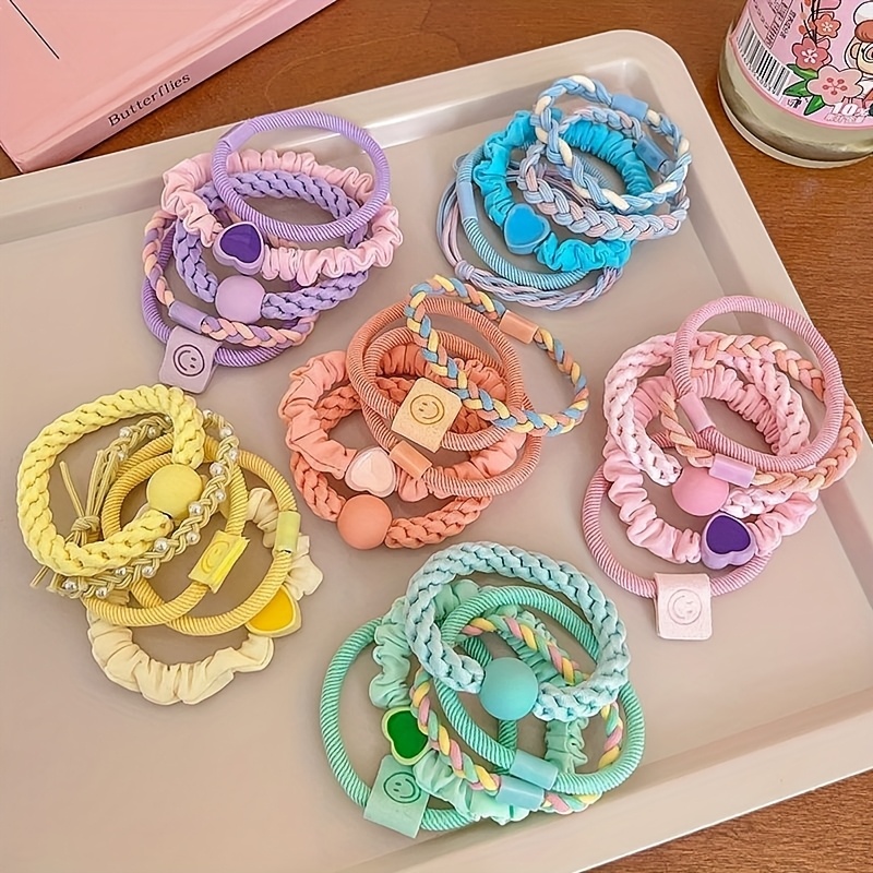 TEMU 30pcs Pack Of Dopamine-colored Hair Ties. A Large Bag Of Hair Loops With Bright Colors. High- And Durable Rubber Bands. Practical And