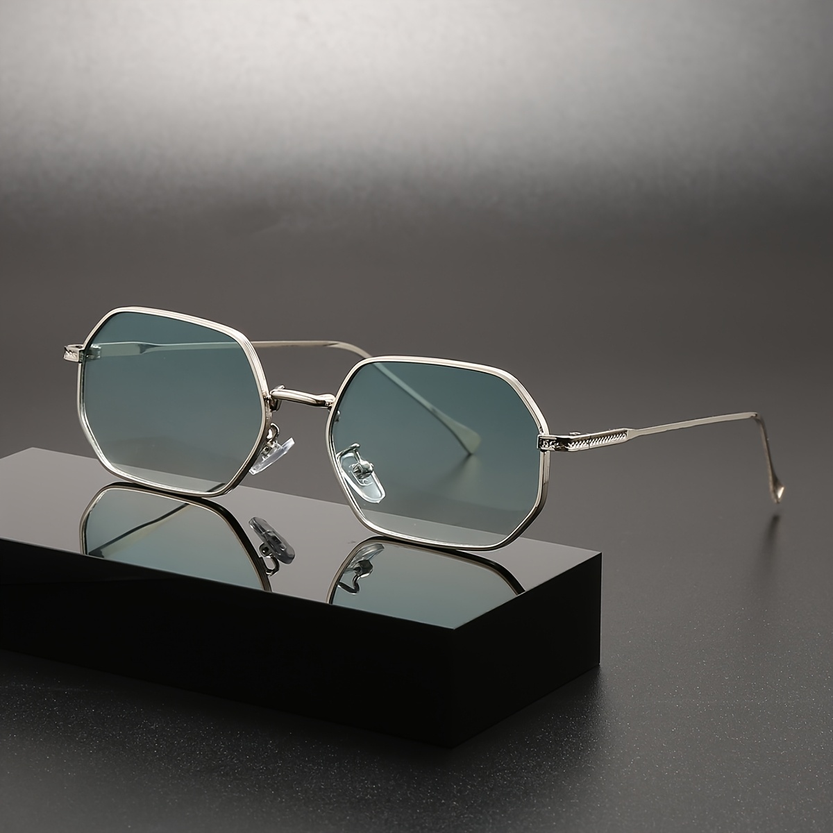 1pc Men's Irregular Geometric Pattern Glasses, Casual Daily Match