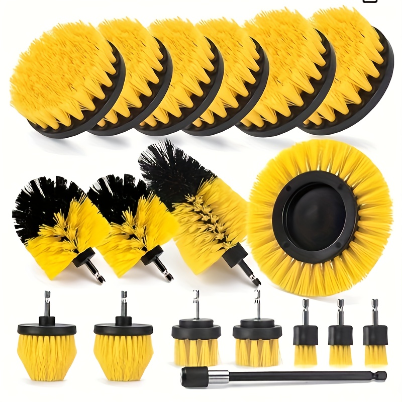 

18 Piece Set Of Drill Brush Accessories, Electric Cleaning Frosted Brush Suitable For Drill Bits, Extension Accessories, Multi-purpose Bathrooms, Car Details, Carpets, Tile Grout, Sinks, Corners