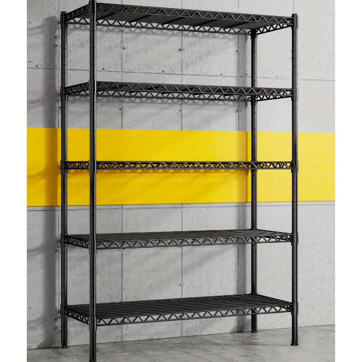 

5-shelving Wire Shelving Rack Storage Metal Shelf 35.4"w Adjustable Garage Shelving Heavy Duty Storage Shelves For Storage Rack Metal Shelves For Storage, 71"h X35.4"w X13.7"d