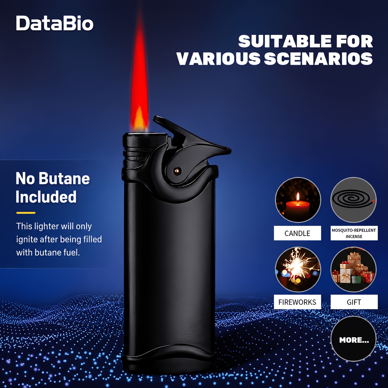 TEMU (no Butane)mini Torch Butane Lighter, Windproof Lighter, Portable Metal Torch Lighter, Refillable Butane Gas Lighter With Adjustable Flame For