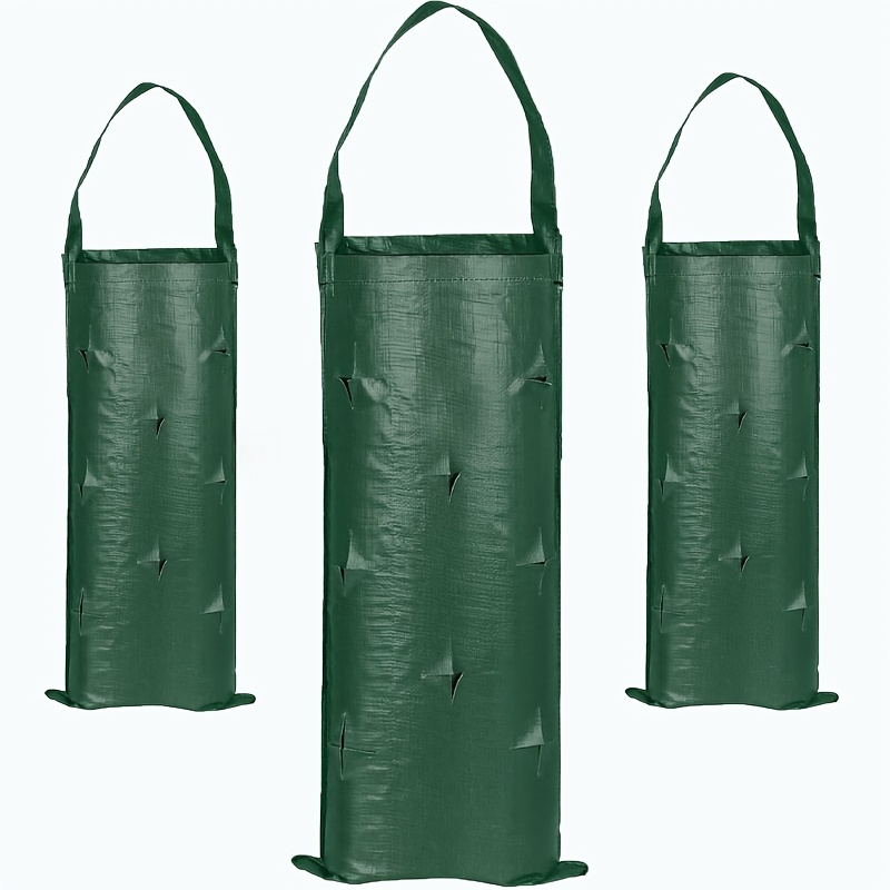 

1pc/2pcs/3pcs 8-hole Green Hanging Strawberry , Garden Tomato Planting Bag, Hanging Strawberry Plant Growth Bag, Hanging Planting Bag Flower Planting Bag Handle Planting Bag Outdoor Planting Bag