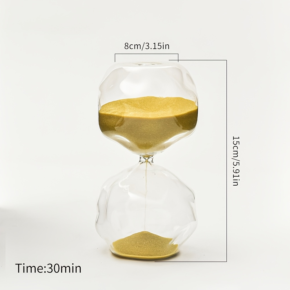 TEMU Irregular-shaped Glass Hourglass Timer, 30-minute Artistic Hourglass, Creative Gift, Home Decoration, Factory