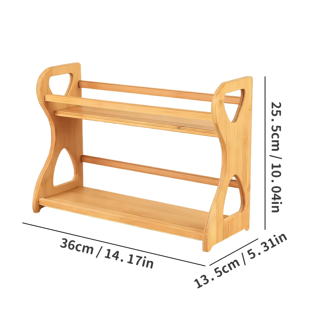 Bamboo Multi-tier Spice Rack Cabinet Organizer – 2 Tier Shelving For Kitchen Cabinets, Cupboards And Pantries (no Jars/bottles Included)