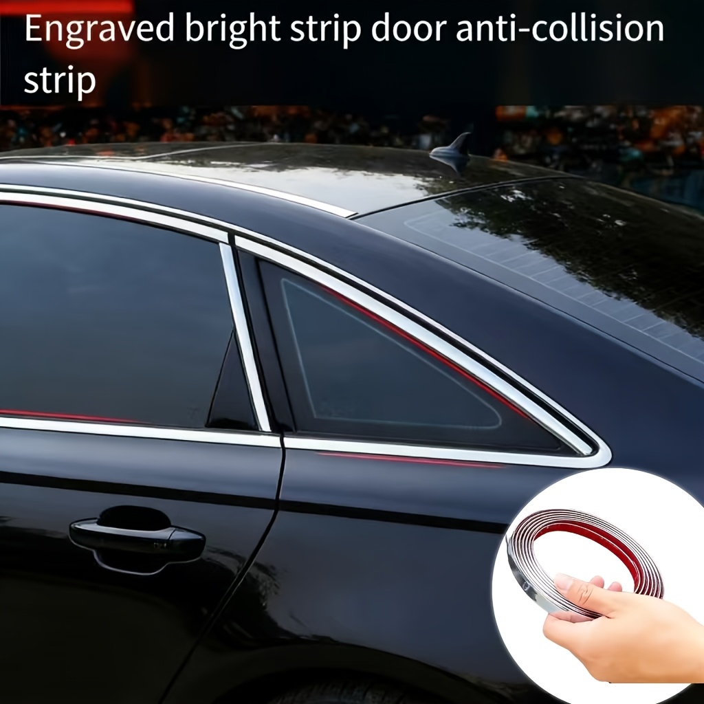 TEMU Scratch-resistant And Anti-collision Door Edge Trim - 0.39 Inch X 150 Cm Extended Size, Soft Pvc Material, Self-adhesive Backing, High-gloss