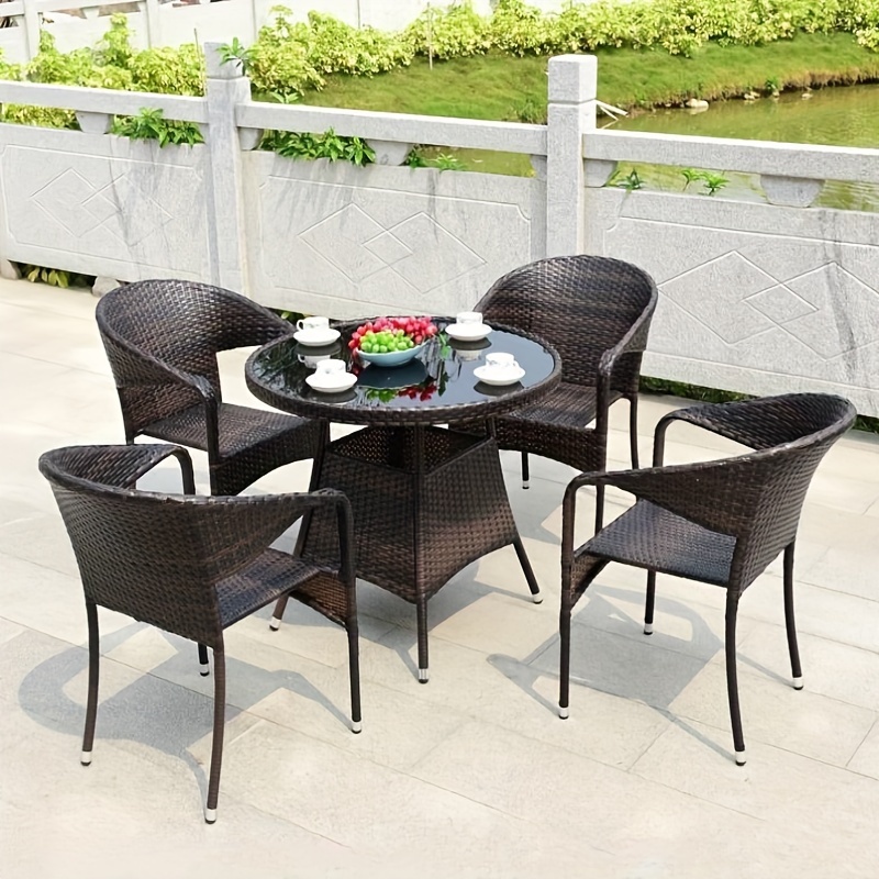1pc Outdoor Rattan Chair For Courtyard, Outdoor Chair, Homestay Courtyard  Hotel Rattan Chair, Indoor Casual Chair