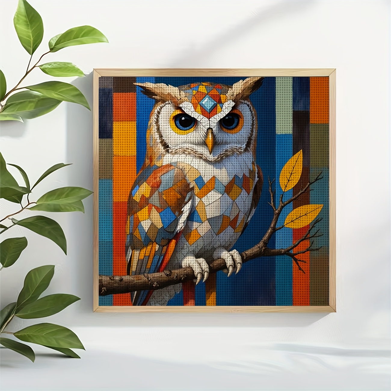 Colorful Owl Design Cross-Stitch Kit for Beginners