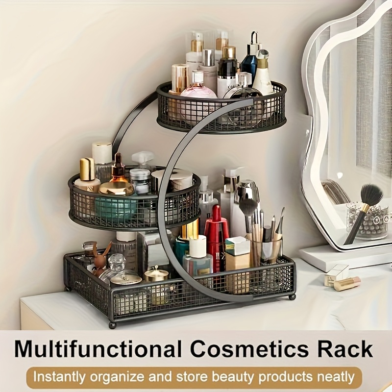 Three-tier bronze-metal organizer