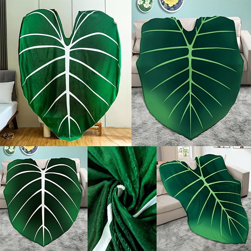 

Ultra-soft Leaf Print Flannel Throw Blanket - Allergy-friendly, Machine Washable, Perfect For Couch, Bed, Office, And Travel