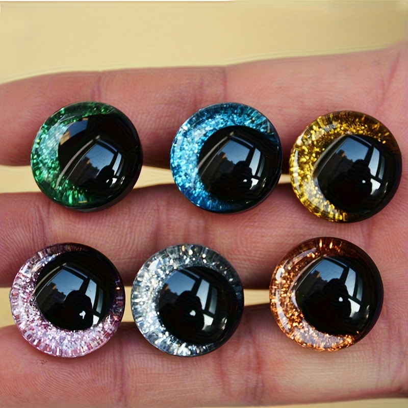 TEMU 36 pezzi (12 e 12 rondelle e 12 pezzi di tessuto) 12-30 mm 6 colori di glitter 3D per bambole Amigurumi, design pupilla fuori , molto adatti per