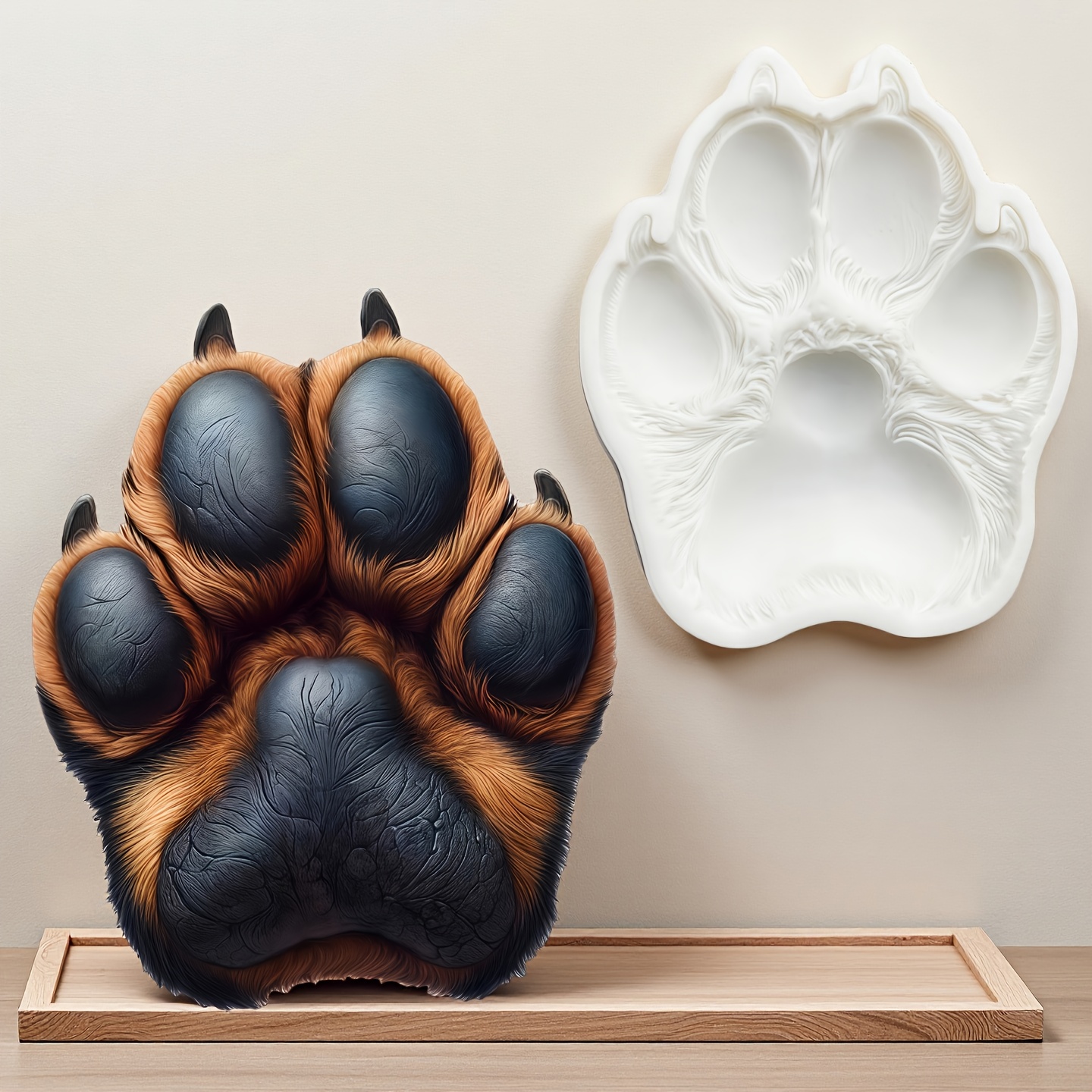 1pc, Footprint Shape Baking Mold - Suitable For Chocolate Mousse, , , Soap & Candle Creative Silicone Mold, Drip Mold, Cookie Mold