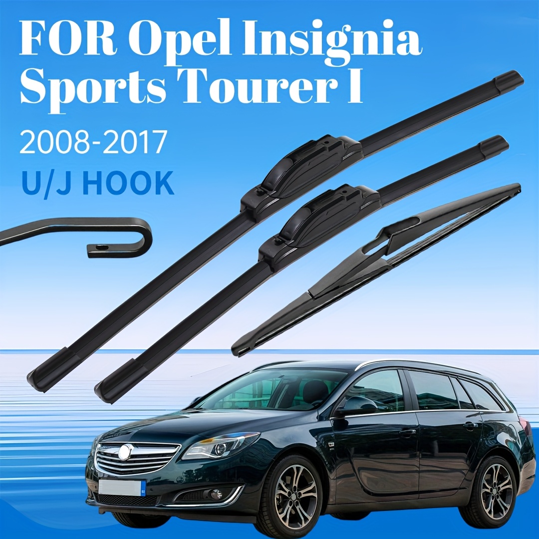 Image of Front And Rear Wiper Blades Set For Sports I, Compatible With 2008 To 2017, Including Windshield Wipers Measuring 60.96cm, 45.72cm, And 30.48cm