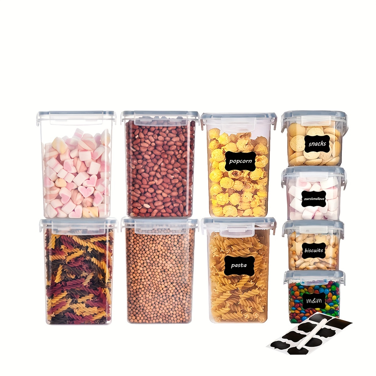 

3/7/9/12/15pcs, Food Storage Containers, Plastic & Pantry Organization, For And Cookies, Plastic Labels And , Dishwasher Safe, Accessories